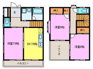 ロイヤルテラス加茂Ａ・Ｂ棟の物件間取画像